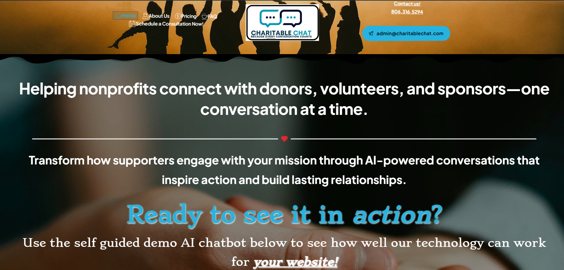 CharitableChat website screenshot